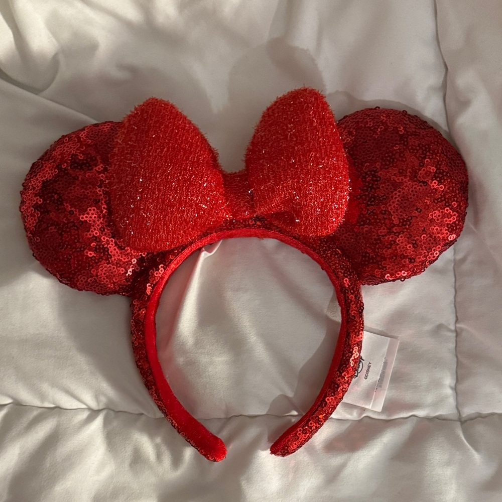 Red Sequin Minnie Mouse Ears Headband